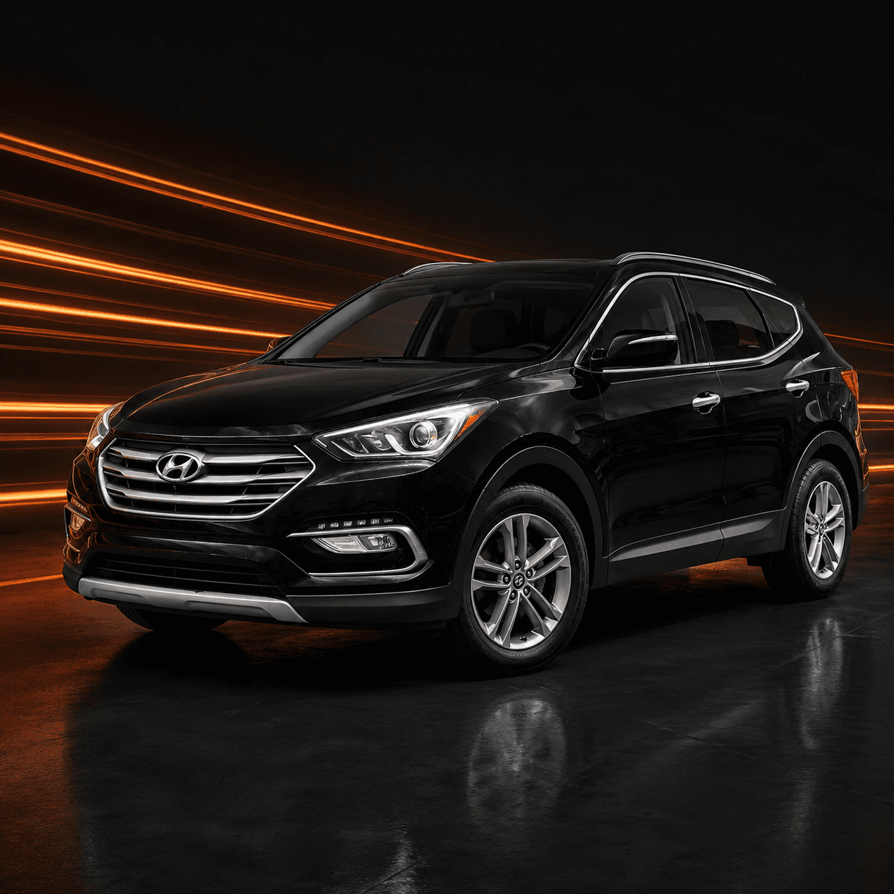 Black Hyundai Santa Fe Sport
